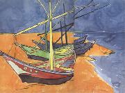 Vincent Van Gogh Boats on the Beach of Saintes-Maries (nn04) France oil painting artist